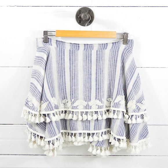 Tryb Fringe Linen Skirt #127-36 - Picture 1 of 3